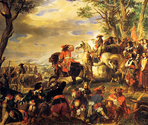 Nicolas de Catinat à la tête de ses hommes lors de la bataille de La Marsaille - par Eugène Devéria (1805–1865)